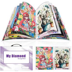 Diamond Art Storage Book with Accessories Painting Storage for Diamond Painting Kits, Tools & Supplies 22x16.4inch Art Collection Book A2 Folder (White)