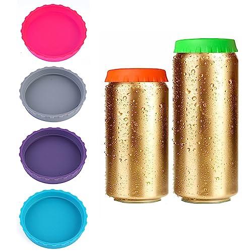 3 Pack Silicone Soda Can Lids, 3 Color BPA-Free Reusable Silicone Can Covers, Can Stopper or Protector For Soda, Beer, Drink, Juice, Coke, Beverage, Fits Standard Cans