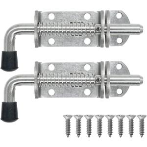 JQK Spring Loaded Barrel Bolt Latch, Heavy Duty 304 Stainless Steel Thickened 3mm Door Lock, 6.3 Inch Brushed Finished, HSB410-P2