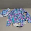 XFGIRLS Baby/Toddler Girls Swimsuit Long Sleeve One-Piece Bathing Suit Rash Guard for Kids UPF 50+ Swimwear, 6Y