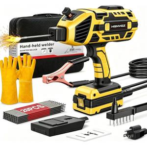 Welding Machine Handheld,20-140A 110V Portable Stick Welder 20pcs Rods,IGBT Hand Held Welder Machine withHot Start Arc Force Anti-stick ARC Welder Gun,6 Variable Current Adjustment (Yellow)