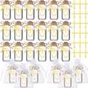 48 Set Holy Water Bottle Botellitas Para Agua Bendita Catholic Christian Holy Clear Cork Stopper Glass Bottles for Jerusalem Gifts Container for Baptism Party Favors Church Wedding Gift(20 ml)