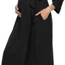 Xpenyo Women's Maternity Sleepwear,Labor/Delivery/Nursing/Hospital Nightgown Kimono Robes Long Pregnancy Loungewear (XX-Large, Black)