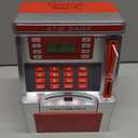 BAODLON Red Piggy Bank for Kids, ATM Machine Bank for Real Money with Debit Card, Bill Feeder, Coin Recognition, Balance Calculator, Electronic Savings Safe Box, Cool Stuff Toys Gifts for Teen Girl