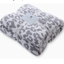 MH MYLUNE HOME Ultra Soft Leopard Throw Blanket (50x60 inches) Microfiber Blanket Plush Warm Reversible Cheetah Blanket Snow Leopard Pattern Throw for Couch Bed Sofa - White Gray, 50"x60"