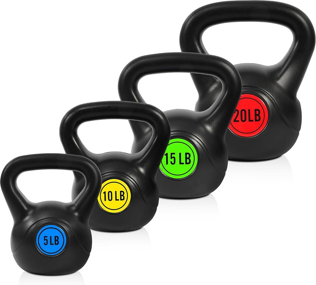HULKFIT Kettlebell Sets Wide Grip 4-Piece Kettlebells Exercise Fitness Weight Set