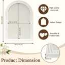 16" x 24" Linen Bulletin Board, Arched White Wood Frame with Beaded Trim, Decorative Pin Board Wall Organizer for Photos, Notes, Memo & Vision Board, 4060WH, 23.6 X 15.7 Inches