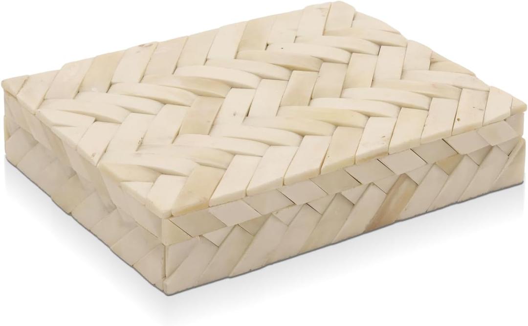 Handicrafts Home Decorative Box 8x6 – Photo Storage Box, Jewelry Organizer, Modern Decorative Storage Box with Lid, Bohemian Table Décor, Vintage Keepsake Box for Shelf or Coffee Table Décor