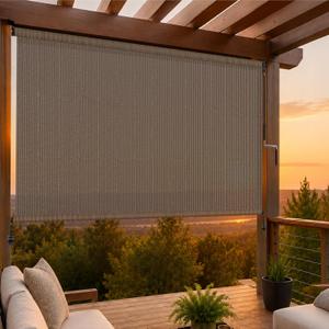 OKBA Sun Shades Outdoor Patio 6'W x 6'H,Patio Roller Shades Roll Up Blinds, 72"W x 72"H