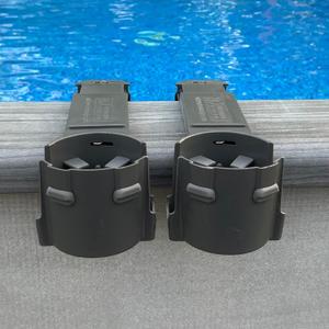 2-Pack Cup Holders for Above Ground Pool | Drink Holder for Square Top Pools | Dark Grey | Must-Have Pool Accessories | Use for Boat, Deck, Balcony | Holds Many Sizes (Charcoal)