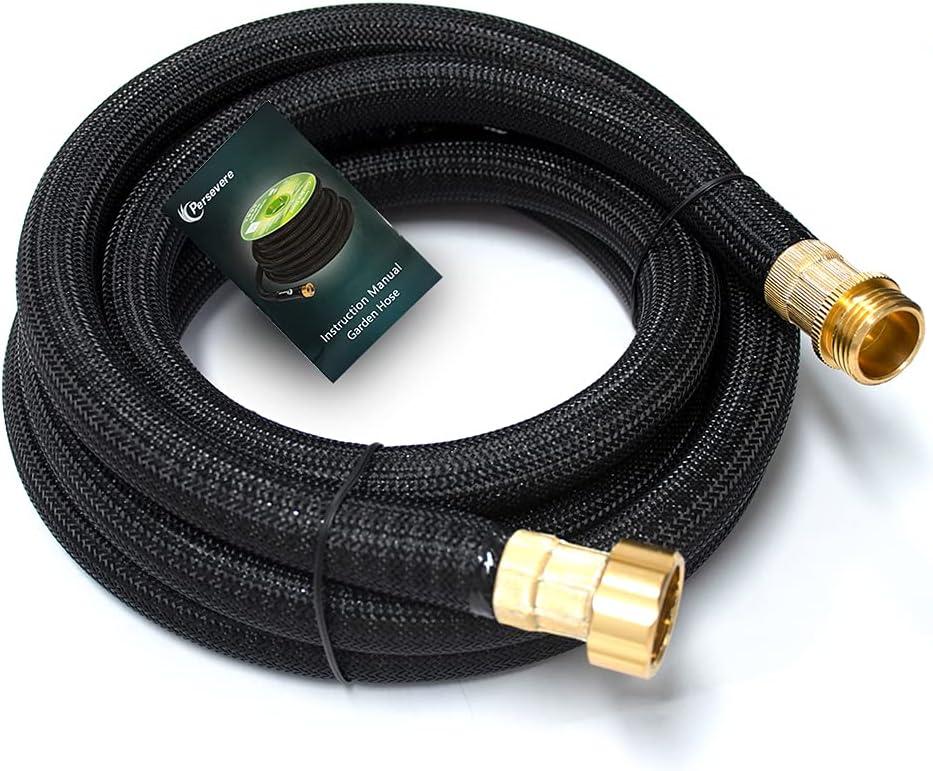 persevere Upgraded Water Hose Extension Adapter, Garden Hose Connector, 10 ft Lead-in Hose, Anti-Kink Design with Integrated Spiral Tube,for Hose Reel/RV/Dehumidifier, Durable/Drinking Water Safe
