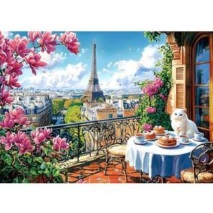 2 xSpring Paris 1000 Piece Puzzles for Adults Clearance, Impossible Challenge Art Jigsaw Puzzle, for Gifts Party Games Family, 27.5" X 19.7" Dust-Free Puzzle