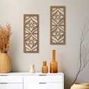 Zzbakress 2 Pcs Mid Century Modern Wall Decor Wooden Abstract Geometric Art for Home Living Room Bedroom (Style X)
