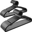 ABHENG 50 Pack Clothes Hangers, Non Slip Plastic Coat Hangers, Space Saving Hangers, Heavy Duty, Hanging Dry Wet Clothes,16.4" x 8.3", Black, UAPY0550B