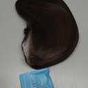 KOME Brown Highlight Synthetic Lace Front Wig,136 Short Straight Glueless Bob Wig for White Women Daily Use 10IN