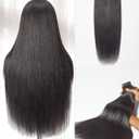LUVME Yaki Straight Clip in Hair Extensions Real Human Hair For Women 100% Unprocessed Brazilian Virgin Hair clip ins Natural Black Hair Extensions 135g 9pcs 16 Inch