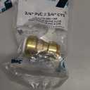 SharkBite 3/4 Inch CTS x 3/4 Inch PVC Transition Coupling, Push to Connect Brass Plumbing Fitting, PEX Pipe, Copper, CPVC, PE-RT, HDPE, UIP4016A 6 Packs