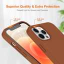 for iPhone 12 Pro Max Case with Screen Protector, Liquid Silicone Shockproof Protective Women Girls Phone Cover Case for iPhone 12 Pro Max, Middle Brown