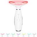 ELISHINE 7 Color Neck Face Massager - Facial Massager Tool for Skin Care at Home, Vibrating Face Massager with Thermals, Galvanic Machines White