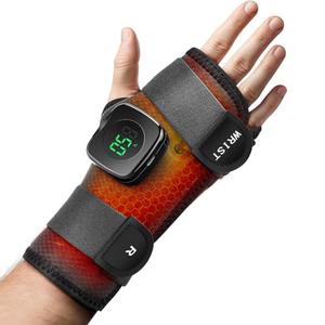 Cordless Wrist Heating Pad, Heated Wrist Wrap Brace for Right Hand, Hand Heating Pad Wrist Support Brace with Detachable Controller for Women and Men, Black
