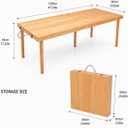 Folding Wooden Picnic Table, All-in-One Storage Box Design Portable Solid Wood Low Profile Table for Indoor Home, Outdoor Camping, Beach and Patio