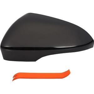 Left Driver Side Mirror Cover Cap Compatible with Ford Fusion 2013-2021 With Turn Signal Glossy Black (Not Fit SE Model)