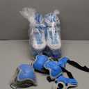 Adjustable Kids Roller Skates for Girls and Boys Ages 8-12, All 8 Wheels of Girl's Skates Shine, Safe and Fun Illuminating for Outdoor Indoor Sports with Protective Gear Set