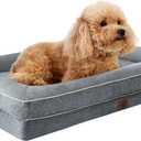 Waterproof Memory Foam Dog Beds for Small Dogs Non-Slip Orthopedic Dog Beds Washable Couch Pet Bed with Removable Cover (Grey, Small)