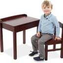 Melissa & Doug Wooden Lift-Top Desk & Chair - Espresso
