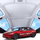 2025 Upgrade Sunshade Roof for Tesla Model 3 Highland Accessories, [No-Gap] Nano Ice Crystal Heat Insulation Class Roof Sun Shade for Tesla Model 3 Highland