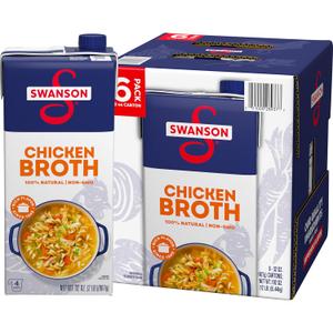 SWANSON S 100% Natural Chicken Broth, 32 oz Carton (6 Pack), EXP: OCT 07 2027