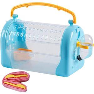 kathson Hamster Cage Travel Carrier Portable Cage with Water Bottle Outgoing Cage and Adjustable Strap Pet Cage for Small Pet Hedgehog Sugar Glider Squirrel MiceBlue