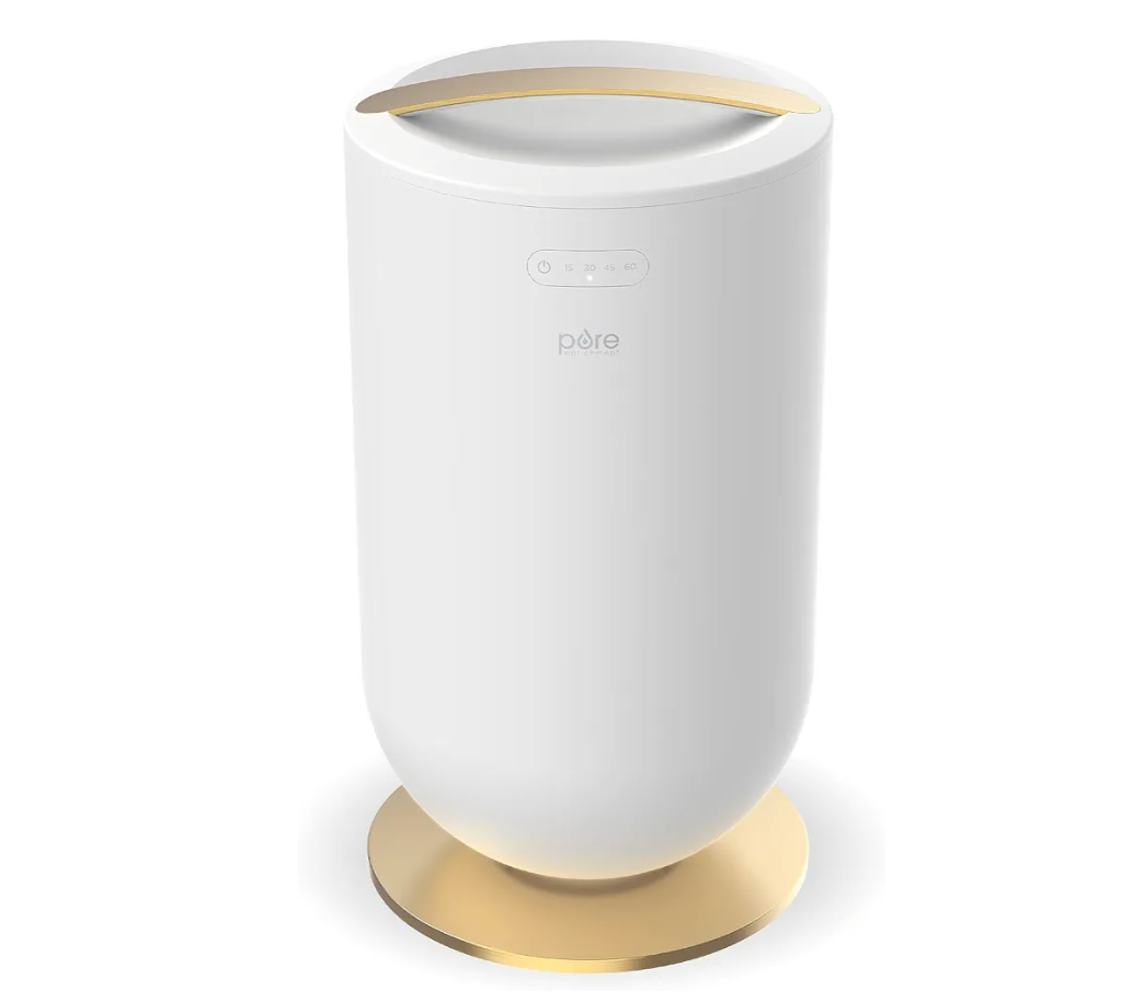 Pure Enrichment PureBliss Luxury Towel Warmer - Extra Large 20L Heats Towels, Robes, Blankets, or Clothing - Modern Bucket Design, 4 Heat Timer Settings & Auto Shut-Off (White & Brushed Gold)