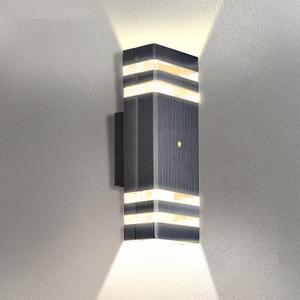 Outdoor Lights for Porch, Modern Exterior Lighting Fixtures for House, Dusk to Dawn Garage Light, Wall Sconce with 5w LED Bulbs, IP65 Aluminums Waterproof Square Up and Down Patio Lights
