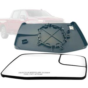 Passenger (Right) Side Heated Mirror Glass Compatible With 2019-2024 Chevy Silverado and GMC Sierra 1500 With Convex Blind Spot Glass (Passenger Side Mirror Glass-R)