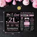 3 x Funny 21st Birthday Card for Girls, Pink Happy Birthday Decorations for Her, 21 Year Old Birthday Party Gifts for Daughter Niece, Best Twenty-One Birthday Card for Granddaughter