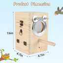 Parakeet Nesting Box Transparent Design, Natural Wood Bird Nest Breeding Box with Perch, Acrylic Bird House for Cage Bird Nesting Box for Small Cockatiel Lovebirds Finch Parrot Canary S