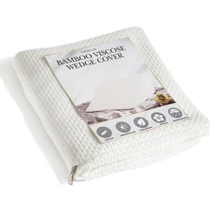 Bamboo Viscose Top Layer Wedge Pillow Case Cover 24x24x10, Moisture-Wicking, Cooling and Breathable Wedge Pillow Cover with Zipper (White)