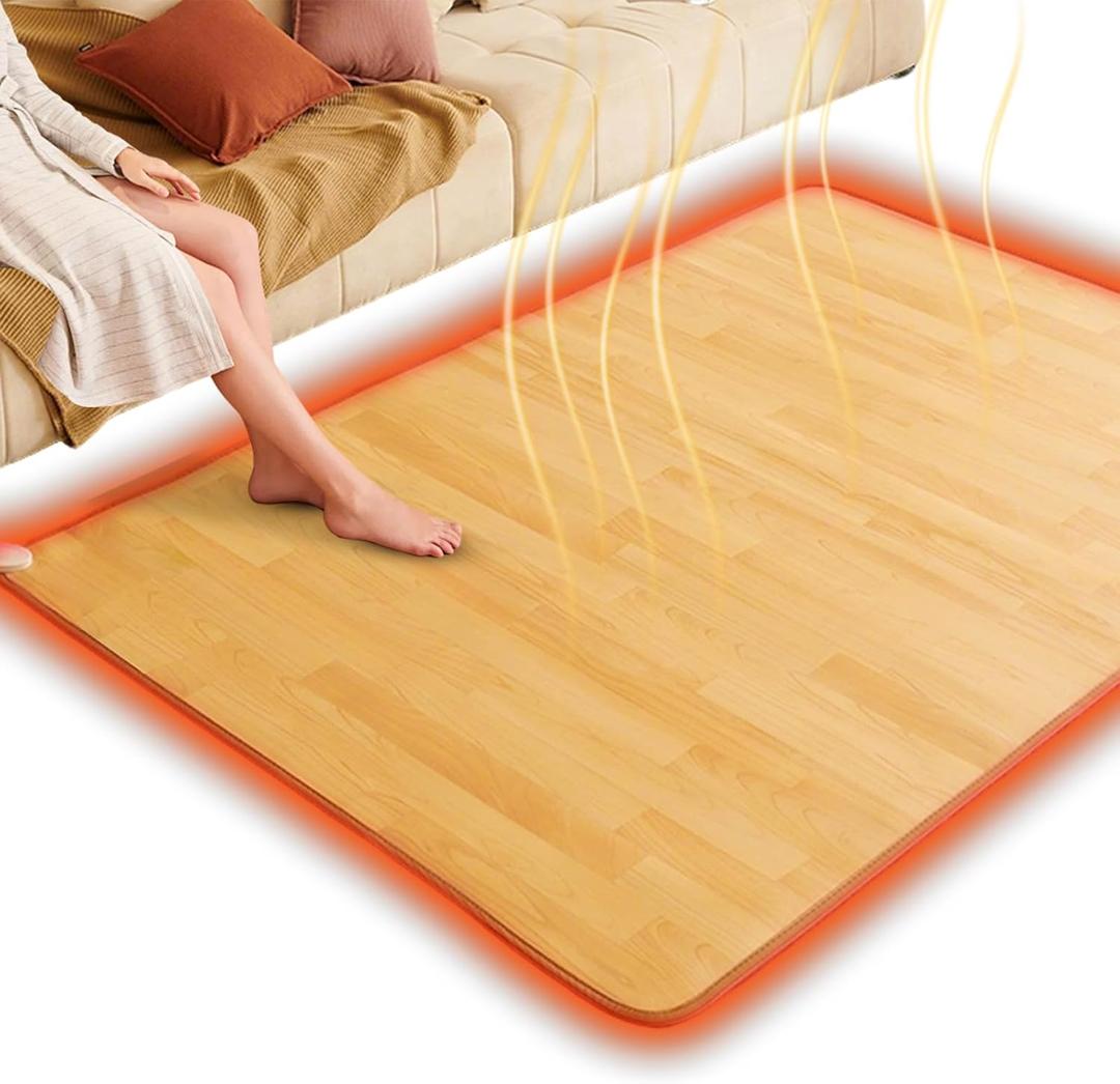 Large Heated Floor Mat Portable Infrared Heating Carpet, Heated Area Rugs Radiant Floor Heater, Heated Yoga Mat Heated Foot Warmers Under Desk (79x39in/200x100cm)