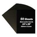 Julonova 50 Sheets Black Poster Boards, 22" X 28" Poster Paper, Value Large Black Posterboards Bulk for School Projects, Arts & Crafts, Advertising Design, Drawing, DIY