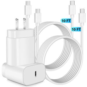 Samsung Super Fast Charger,25W Samsung Charger Fast Charging Block,2Pack Type C Android Phone Charger,USB C Cable for Samsung Galaxy S25Ultra/S24+/S23 FE/S22/S21+/S20/A14/A54/Z Fold 7/6/5/Z Flip 7/6/5 (White)