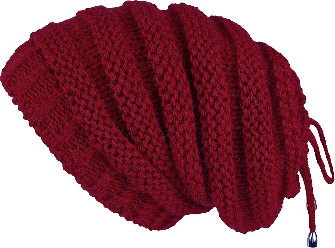 Lilax Cable Knit Slouchy Chunky Stripe Oversized Soft Warm Winter Beanie Hat