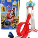 PAW Patrol: Rescue Wheels Super Loop Tower HQ, with Light, Sound, Vehicle Launcher, Chase Action Figure & Toy Truck, Kids Toys for Boys & Girls Age 3+