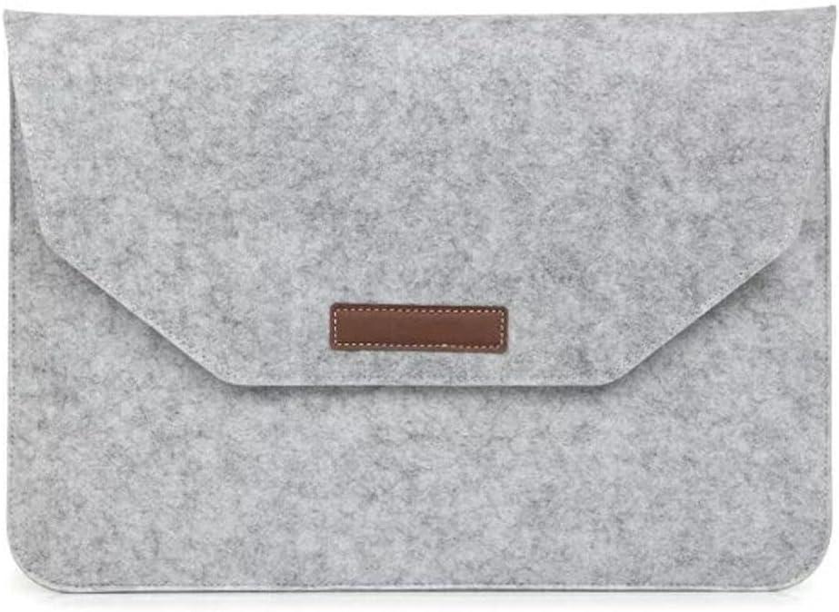 Felt Laptop Sleeve Bag Tablet PC Case Ultra Slim Business Carrying Envelope Case Protective Bag, Compatible with Apple MacBook, Acer Dell HP Microsoft Notebook (Light Gray, 14-inch)
