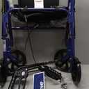 Drive Medical Rollator Walker with Seat - Stable Mobility Support - Height Adjustable - Durable Steel Frame Construction - Smooth 7.5" Wheels - Foldable - 350 Lb Limit - Blue