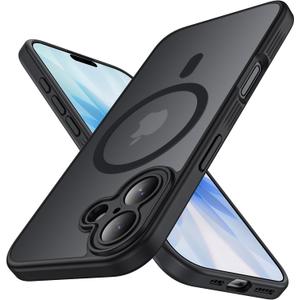 Designed for iPhone 17 Case, Compatible with MagSafe, [Cameratection] [15FT Military Droptection] Shockproof Translucent Matte Anti-Slip Phone Case, 6.3", Black