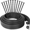 40Ft No Dig Garden Edging with 40 Pcs Plastic Stakes Landscape Edging Border Plastic Paver Edging Kit for Lawn, Yard, Flower Beds - 2 Inch Height