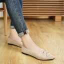 HIULYCENCE Flats for Womens Pointed Toe Ballet Flats with Bow Comfortable Knit Dressy Flats, Size US8.5