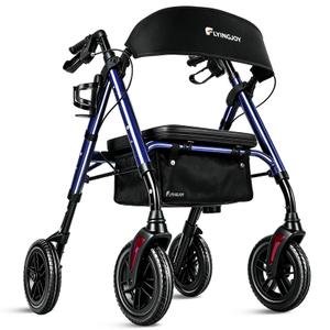 Foldable Rollator Walkers for Seniors with Seat,4 Wheel Rolling Walker
300lb Sturdy Frame|Hand Anti-tip brakes|Adjustable height|8" All-Terrain Wheels|padded seat|7.5" backrest|Tool-Free Assembly