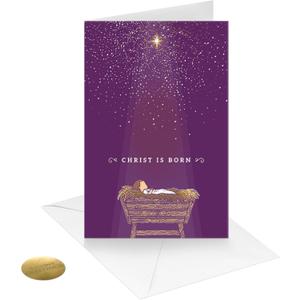 easykart labels Religious Christmas Boxed Cards (12 Christmas Cards and 12 Envelopes) 6.75 x 4.5 Inch with Seal Stickers
